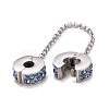 304 Stainless Steel Flat Round Safety Chain Clip Lock Stopper Charms STAS-C047-08P-4
