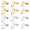 Beebeecraft 60Pcs 6 Style 201 Stainless Steel Stud Earring Findings EJEW-BBC0001-03-1