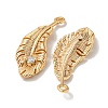 Brass Micro Pave Cubic Zirconia Pendants KK-K378-19G-2
