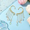 Teardrop Glass Beaded Dangle Earrings EJEW-TA00524-2