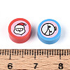 Printed Handmade Polymer Clay Beads CLAY-T022-12A-3