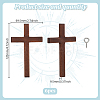6Pcs Wooden Cross Wall Decoration AJEW-GO0002-23C-2