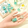 10Pcs Gradient Color & UV Plating Transparent Acrylic Beads OACR-YW0002-25D-4