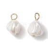 Electroplated Shell Pearl Nuggets Charms PALLOY-JF04641-01-1