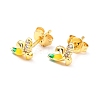 Banana Brass Micro Pave Clear Cubic Zirconia Stud Earrings EJEW-D273-03G-1