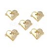 Brass Micro Pave Clear Cubic Zirconia Connector Charms KK-E068-VB352-1