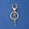 304 Stainless Steel Initial Letter Key Charm Keychains KEYC-YW00004-05-2