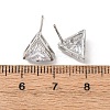 Brass Micro Pave Clear Cubic Zirconia Stud Earrings EJEW-C174-02F-P-5