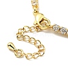 Flower with Evil Eye Enamel Link Bracelet with Clear Cubic Zirconia Tennis Chains BJEW-G650-03G-5