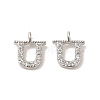 Initial Letter Brass Micro Pave Cubic Zirconia Pendants ZIRC-F008-U-1