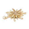 Brass Micro Pave Clear Cubic Zirconia Pendants ZIRC-P086-31G-3