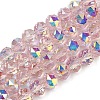 Transparent Electroplate Glass Beads Strands EGLA-N002-34C-C18-1