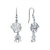 Rhodium Plated 925 Sterling Silver Dangle Earrings NG1088-2-2