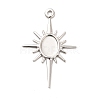 Rack Plating Brass Pendant Cabochon Settings KK-E067-29P-1