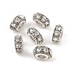 Flat Round Antique Silver Plated Alloy Rhinestone European Beads X-ALRI-Q228-10H-2