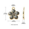 20Pcs 5 Colors Light Gold Plated Alloy Enamel Pendants ENAM-YW0002-93-3