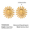 Stainless Steel Textured Flower Stud Earrings JX4934-2-2