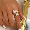 Brass Micro Pave Zirconia Cuff Ring SP8247-3