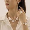 Alloy White Enamel Link Bracelets & Stud Earrings & Pendant Necklaces & Rings Sets FS-WG9902A-01-1