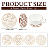 1 Set Wooden Carved Cup Mats WOOD-BC0001-26-2