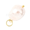 Electroplated Glass Imitation Pearl Pendants PALLOY-JF04579-02-4