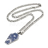 304 Stainless Steel Enamel Pendant Necklaces for Women Men NJEW-G123-08P-3