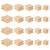 AHADERMAKER 20Pcs 5 Styles Square Grooved Wood Blocks for Stamp Carving WOOD-GA0001-63-1