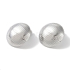 Non-Tarnish Texture Half Round 304 Stainless Steel Stud Earrings for Women EJEW-L283-048P-1