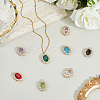 8Pcs 8 Styles Brass Glass Clear Cubic Zirconia Pendants KK-BBC0021-24-5