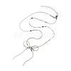 304 Stainless Steel Flat Snake Chain Bowknot Pendant Necklaces for Women NJEW-Z050-01P-02-1