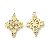 Brass Pave Cubic Zirconia Connector Charms KK-G462-45KCG-06-1