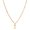 1Pc Brass Chain & 304 Stainless Steel Letter Pendant Necklaces NJEW-LP0001-35I-G-1