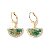 Brass Micro Pave Cubic Zirconia Leverback Earring EJEW-C077-15KCG-2