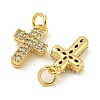 Rack Plating Brass Micro Pave Clear Cubic Zirconia Charms KK-Z067-23G-09-2