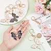 6Pcs 2 Style Butterfly Alloy Enamel Charm Keychains KEYC-PH01513-3