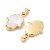 Rack Plating Brass Pave Shell Pendants KK-C063-01G-2