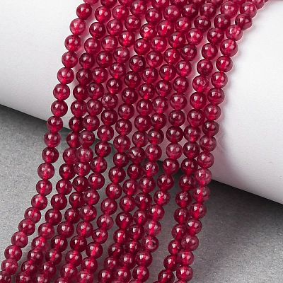 Natural White Jade Round Bead Strands G-A130-3mm-F01-1