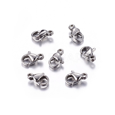 Tarnish Resistant 304 Stainless Steel Lobster Claw Clasps X-STAS-R050-9x5mm-1