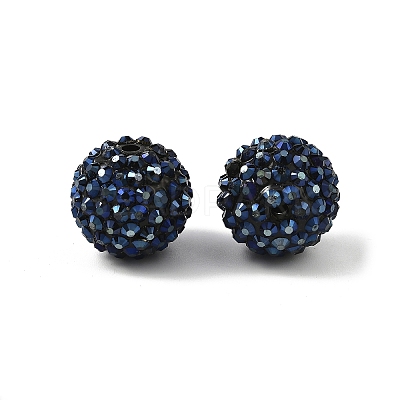 Chunky Resin Rhinestone Bubblegum Ball Beads RESI-M011-11-1