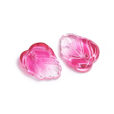 Two-Tone Transparent Glass Charms GLAA-H016-15W-1