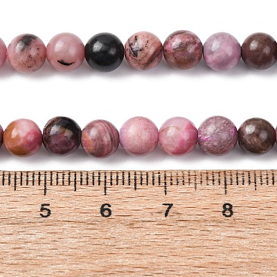 Natural Rhodonite Beads Strands G-G828-02-6mm-1
