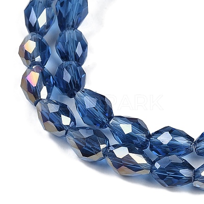 Transparent Electroplate Glass Beads Strands EGLA-N013-T6mm-B28-1
