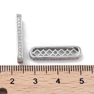 Brass Micro Pave Clear Cubic Zirconia Multi-Strands Links KK-B082-16P-1