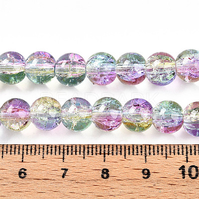 Transparent Crackle Glass Bead Strands GLAA-T025-8mm-02C-1