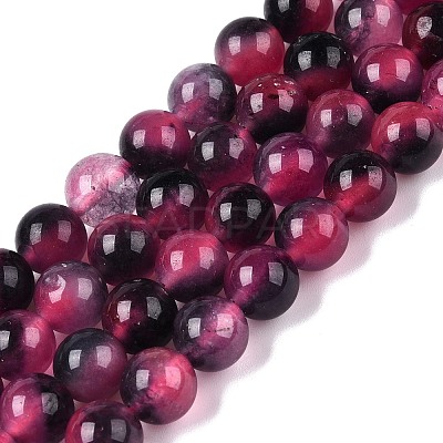 Dyed Natural White Jade Beads Strands G-T138-8mm-210-15-1