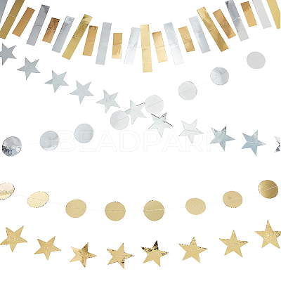 5Pcs 5 Style Paper Garlands AJEW-PH0004-58-1