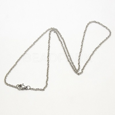 Tarnish Resistant Trendy Unisex 304 Stainless Steel Cable Chain Necklaces X-NJEW-M057-A-01-1