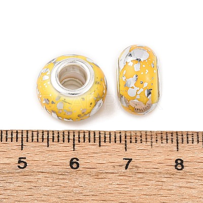 Opaque Resin Rondelle European Beads RESI-Z046-03F-1
