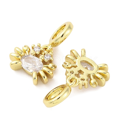 Brass Micro Pave Cubic Zirconia European Dangle Charms KK-D325-20G-02-1