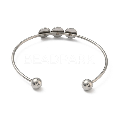 304 Stainless Steel Open Cuff Bangle Makings STAS-K320-01A-P-1